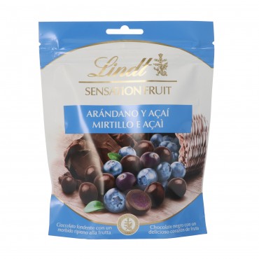 Perlas de chocolate negro con corazón de arándano y azaí, 150 g. Lindt Sensation