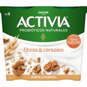 DANONE ACTIVIA AVENA NUECES 115G X 4U.
