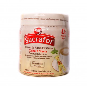 SUCRAFOR SUCRE BOULEAU STEVIA 60S 300G