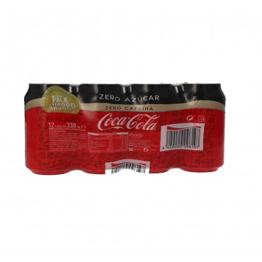 Refresc de cola zero zero en llauna, 12 unitats de 33 cl. Coca Cola