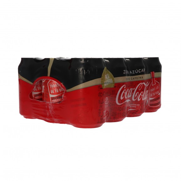 Boisson au cola zéro zéro en canette, 12 unités de 33 cl. Coca Cola
