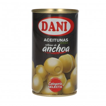 Olives farcies aux anchois, 350 g. Dani
