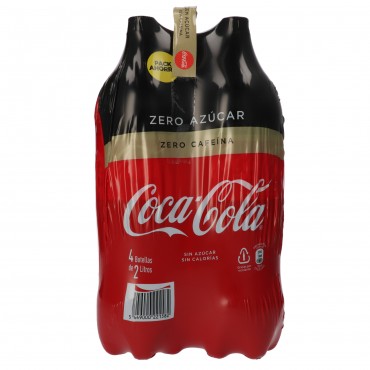 Refresc de cola zero zero, 4 unitats de 2 l. Coca Cola
