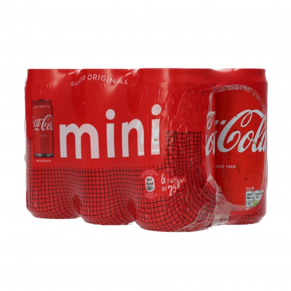 Refresco de cola en lata mini, 6 unidades de 20 cl. Coca Cola