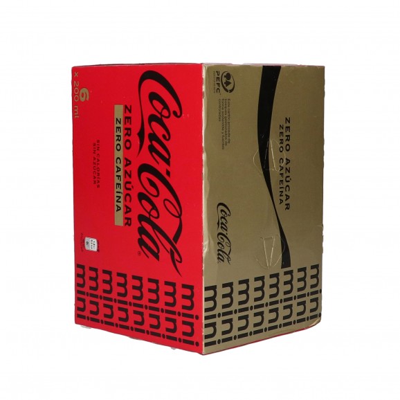 Boisson au cola en canette zéro zéro, 6 unités de 20cl. Coca Cola