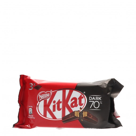 Barritas de chocolate negro 70 % cacao, 124,5g. Kit Kat