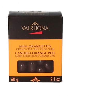 VALRHONA MINI ORANGETTES CHOCO NOIR 60G