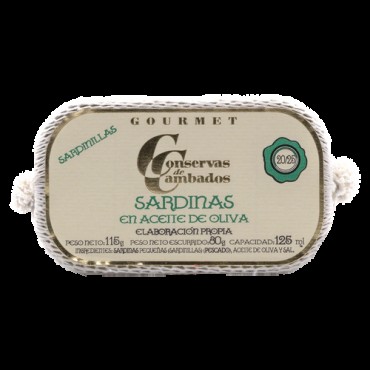 Sardinetes en oli d'oliva, 20/25 peces 111 g. Conservas de Cambados