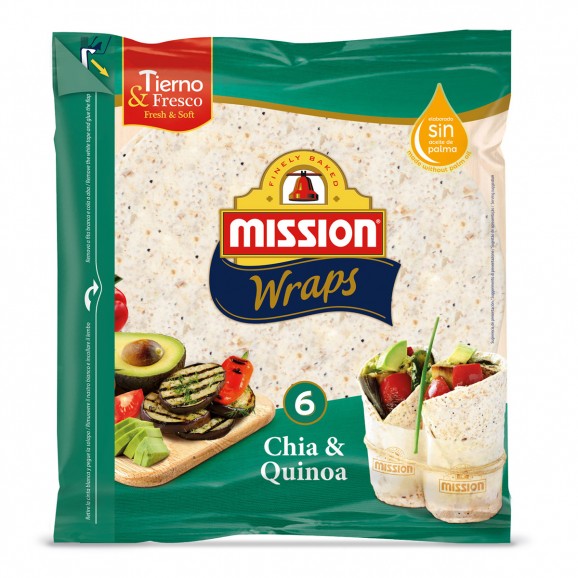 Bases de xia i quinoa per a entrepà enrotllat (wrap), 370 g. Mission Foods