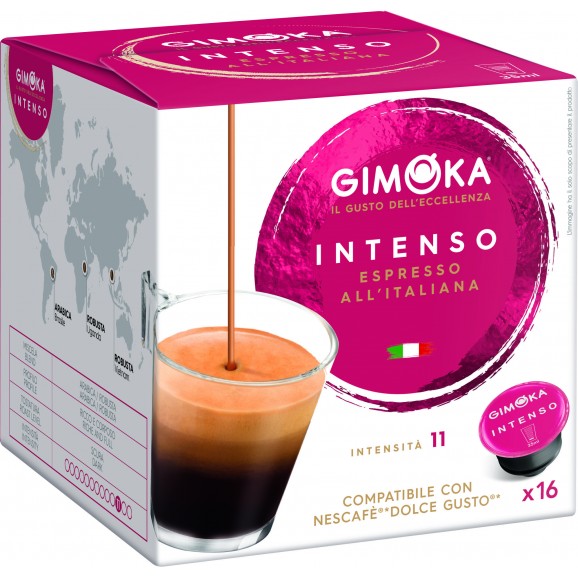 Café expresso intense en capsules, 16 unités. Gimoka