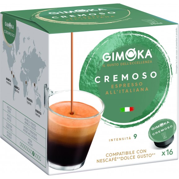 Café expresso crémeux en capsules, 16 unités. Gimoka