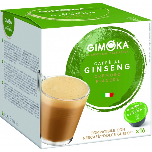 Cafè en càpsules amb ginseng, 16 unitats. Gimoka