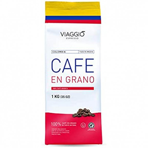 Cafè en gra torrat mitjà de Colòmbia, 1 kg. Viaggio