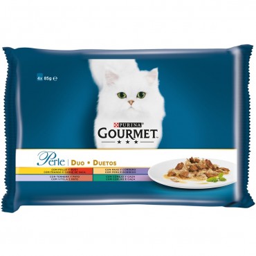 GOURMET GATO PERLE DUO CARNE 85G X 4U.