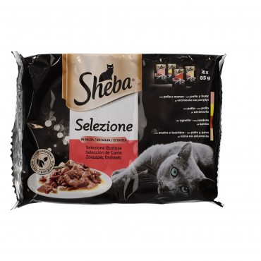 SHEBA CARNE EN SALSA 4X85G