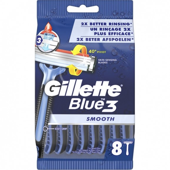 Maquinilla de afeitar de un solo uso Blue 3, 8 unidades. Gillette