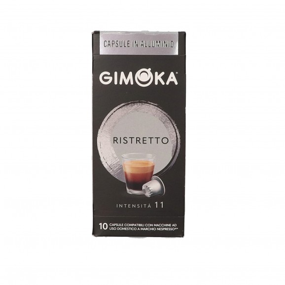 Café Ristretto en capsules d'aluminium, 10 unités. Gimoka