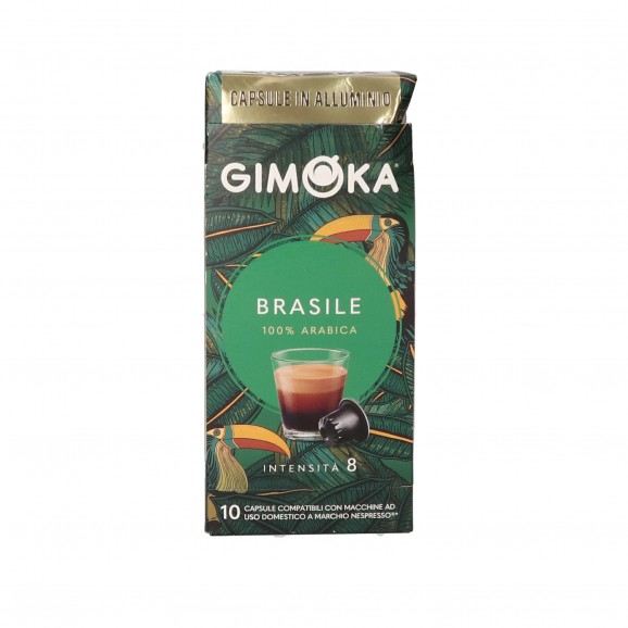 Cafè en càpsules d'alumini Brasile, 10 unitats. Gimoka