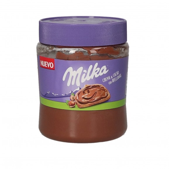 Crema de cacao y avellanas, 340 g. Milka