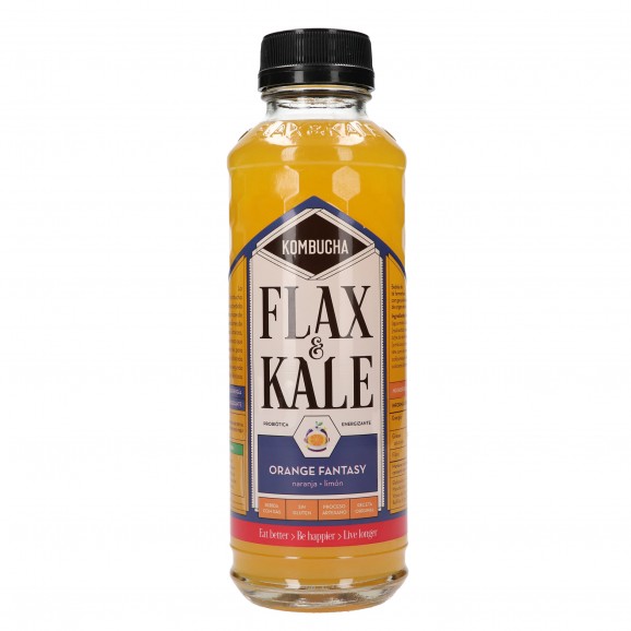 Kombutxa de taronja Orange Fantasy, 400 ml. Flax & Kale