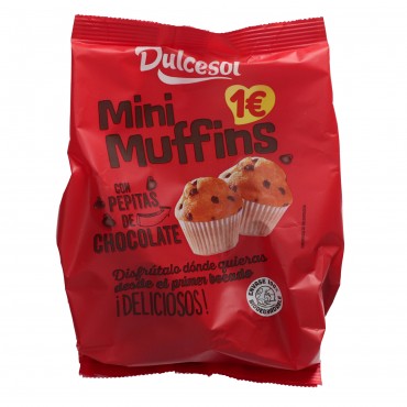 Magdalenes amb trossets de xocolata, 12 unitats 200 g. Dulcesol