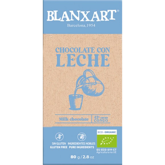 BLANXART CHOCO LAIT 42% CACAO ECO 80G