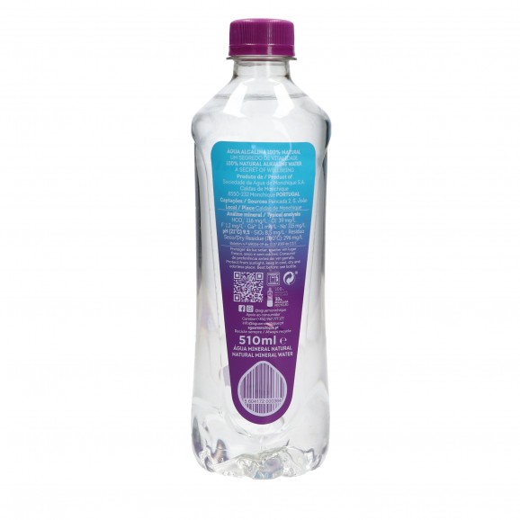 Agua alcalina 9,5 pH, 510 ml. Monchique
