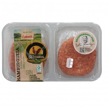 COREN HAMBURGUESA POLLASTRE CORRAL 250G