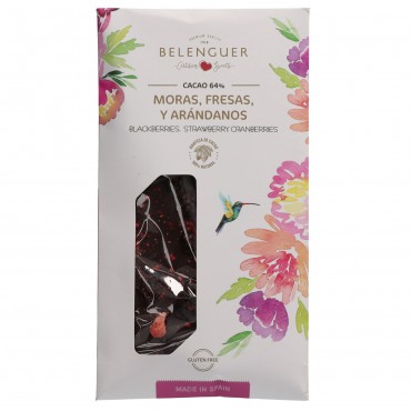 BELENGUER CHOCO 64% MYRTILLE FRAISE 110G
