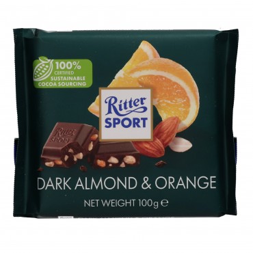 RITTER CHOCOLATE ALMENDRA NARANJA 100G