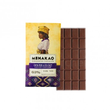 MENAKAO CHOCO NEGRO NIBS CACAO SAL 75G