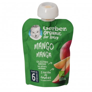 GERBER POUCH PUREE MANGUE BIO 90G