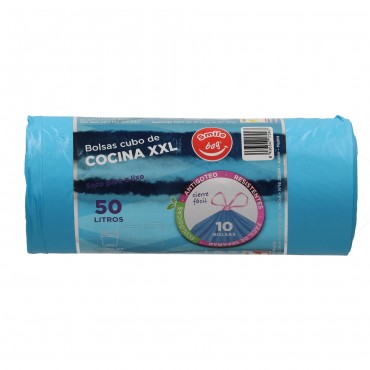 SMILE BAG BOLSA BASURA AZUL 50L 10U.