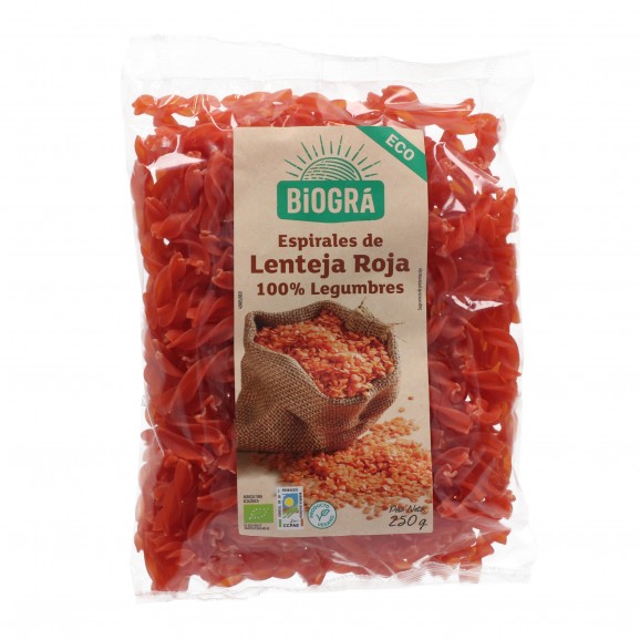 BIOGRA ESPIRALES LENTEJA ROJA 250G