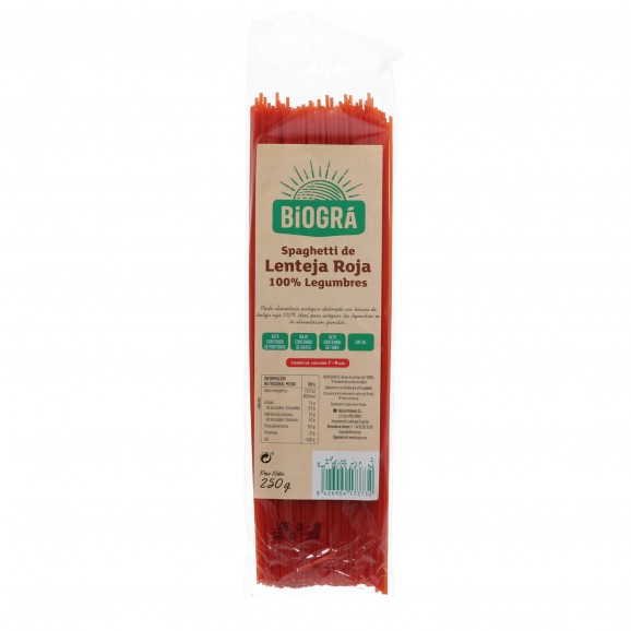 BIOGRA ESPAGUETIS LENTEJA ROJA 250G